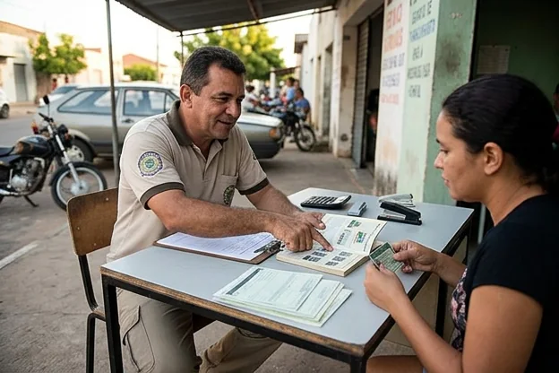 Profissional orientando sobre regras de trânsito em Mossoró.